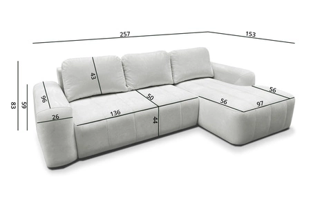 Ecksofa mit Schlaffunktion Bovec grau rechte Seite stilvolles Ecksofa mit ergonomischer Form hydrophobem Stoff