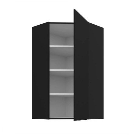 Eck-Küchenwandschrank Schwarz 60x60 GN-108 1F Metallkantengriff feuchtigkeits- und beschädigungsbeständiger Schrank