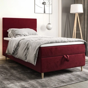 Boxspringbett Bing 120x200 dunkelrot im modernen skandinavischen Stil mit gepolstertem Kopfteil Bett mit Staukasten