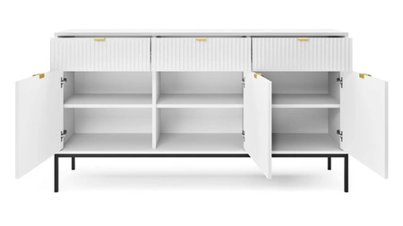 Kommode mit Schubladen Lovro 154 cm weiß modernes Design wird die Liebhaber von markanten Interieurs begeistern