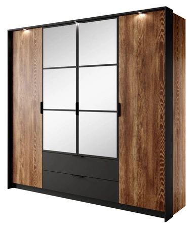 Schlafzimmermöbel-Set Dover Kastanie / Anthrazit Original-Design Schlafzimmermöbel-Set Metall-Accessoires solide Verarbeitung