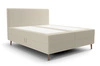 Boxspringbett Totti 160x200 beige stilvolles Bett mit Bettzeugablage dreidimensionaler Stoff mit ausdrucksvollen Streifen