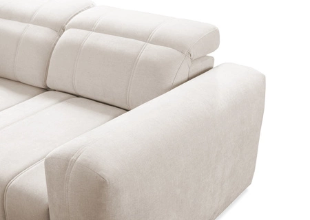 Ecksofa mit Schlaffunktion Cetara IV grau braun linke Seite stilvolles Eckdesign mit verschiebbaren Rückenlehnen zwei Bettkästen