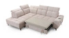 Ecksofa mit Schlaffunktion Buffalo VII beige linke Seite stilvolles Ecksofa mit Bettzeugcontainern Velourstoff