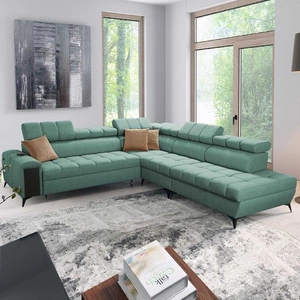 Ecksofa mit Schlaffunktion Bolmso IX mint rechte Seite bequemes Ecksofa für Wohnzimmer mit Schublade Bettzeug Container stilvolles Design