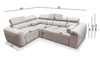 Ecksofa mit Schlaffunktion Cantare II beige links bequemes Ecksofa für Wohnzimmer mit stilvollem Charakter weicher Stoff