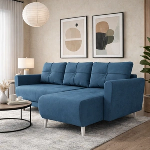 Ecksofa mit Schlaffunktion Felicie blau Universal-Ecksofa mit stilvollem Design das sich in jede Einrichtung einfügt