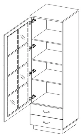 Möbelwand Style Eiche artisan / grau graphit klassisches Design Möbelwand mit Garderobe stilvoll gefräste Fronten Metallgriffe
