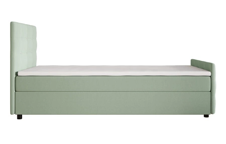 Boxspringbett Kansas 100x200 mintgrün Bett im modernen skandinavischen Stil mit gepolstertem Kopf- und Fußteil