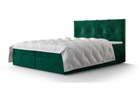 Boxspringbett Arvada 180x200 flaschengrün Bett im modernen skandinavischen Stil mit gepolstertem Kopfteil