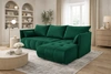 Ecksofa mit Schlaffunktion Selva Flasche grün universal seite Ecksofa mit Bettzeugablage weicher Samtstoff