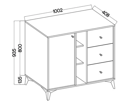 Wohnzimmer Möbel-Set Kyoto I Eukalyptus stilvolles Design elegante Möbel auf einem Metall schwarz Basis subtilen Griffe unterstützt