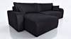 Ecksofa mit Schlaffunktion Fiesta XL schwarz universal Ecksofa mit Bettzeugablage strapazierfähiger Plüschstoff