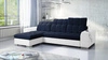 Ecksofa mit Schlaffunktion Luigi marineblau / weiß links Ecksofa mit zwei Bettkästen Stoff mit einer interessanten Struktur
