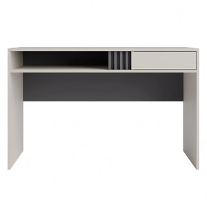 Schreibtisch mit Schublade Estan 120 cm beige / anthrazit modernes Möbeldesign Schreibtischkanten mit einem speziellen Furnier versehen