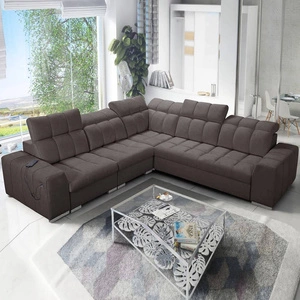 Ecksofa mit Schlaffunktion Luigi III braun links bequemes Ecksofa für das Wohnzimmer perfekt für die tägliche Entspannung