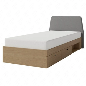 Bett mit Schubladen Olivio 90x200 cm Eiche baltic dune ideal für ein Kinderzimmer mit gepolstertem Kopfteil und Schubladen