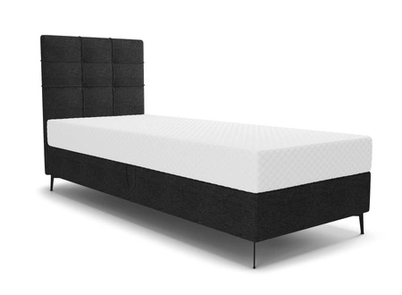Boxspringbett Irvine 80x200 schwarz Stilvolles Bett mit Bettzeugablage und hohem Kopfteil besticht durch sein elegantes Design