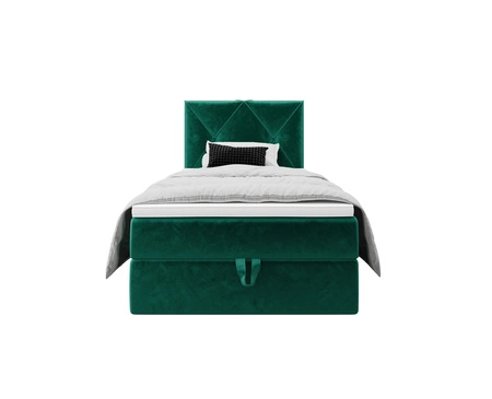Boxspringbett Arvada 120x200 flaschengrün im modernen skandinavischen Stil mit gepolstertem Kopfteil Bett mit Staukasten
