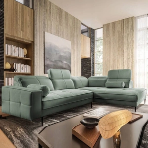 Ecksofa Samos mint rechte Ecke modernes Design einfaches und stilvolles Design, das zu jeder Inneneinrichtung passt verstellbare Kopfstützen