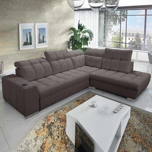 Ecksofa mit Schlaffunktion Luigi VII braun rechte Ecke bequemes Schlafsofa in einer modernen Form