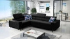 Ecksofa mit Schlaffunktion Belvi II schwarz links elegantes und ergonomisches Ecksofa für das Wohnzimmer praktischer Stauraum an der Seite