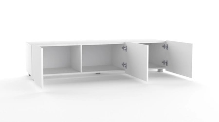 RTV Schrank Colder 150 cm weiß mit Möglichkeit der Aufhängung stilvolle geriffelte Front elegante Form der Möbel im modernen Stil