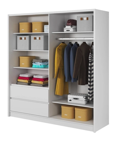 Schiebeschrank Cento 204 cm weiß modernes Design Kleiderschrank ideal für Garderobe Schlafzimmer oder Diele