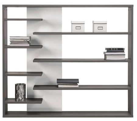 Büromöbelset Yugo in Esche grau/weiß glänzend, ideal für ein Büro oder Arbeitszimmer in einem trendigen und modernen Stil