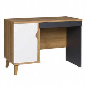 Schreibtisch Memone 110 cm goldene Eiche / weiß / graphit idealer Schreibtisch für Jugendzimmer oder Home Office im skandinavischen Stil