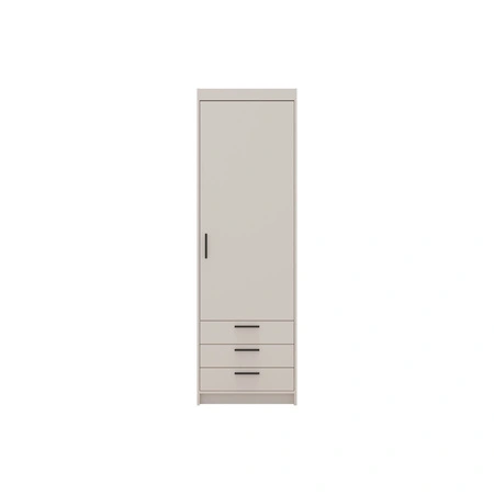 Kleiderschrank Rene 60 cm beige sand modernes Design und ABS Einfassung idealer Kleiderschrank für Schlafzimmer geräumige Schubladen