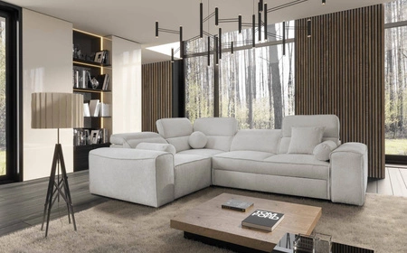 Ecksofa mit Schlaffunktion Viano II Grau Esche links Designer Ecksofa in modernem Design
