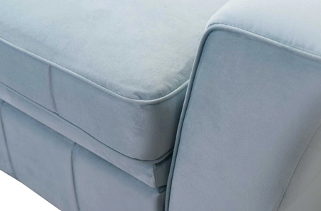 Ecksofa mit Schlaffunktion Rava IV navy blau links Samt Komfort während der täglichen Ruhe Container für Bettzeug