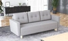 Sofa Telsze grau elegantes Sofa für Wohnzimmer in skandinavischer Form hohe Holzbeine Container für Bettzeug 