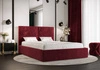 Polsterbett Afrodyta 160x200 mit Stauraum Dunkelrot moderner skandinavischer Stil mit bequemem Kopfteil