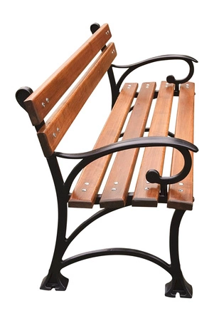 Gartenbank 150 cm FIEM-03-LP-150 Parkbank aus Gusseisen mit Rückenlehne aus Erlenholz, lackiert