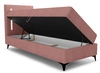 Boxspringbett Norco 80x200 rosa stilvolles Bett mit Staukasten Beleuchtung im Kopfteil fügt eine einzigartige Note