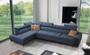 Ecksofa mit Schlaffunktion Bolmso XI blau linke Seite stilvolles Design Ecksofa mit Schublade und Bettzeugcontainer