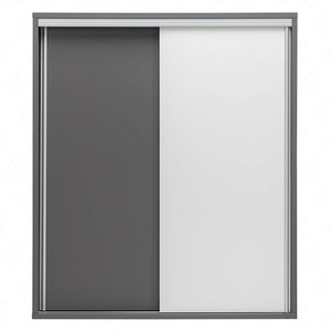 Yugo Bücherregal mit Schiebetüren in Esche / weiß glänzend modernes und funktionelles Möbel für das Wohnzimmer, Jugendzimmer oder Büro