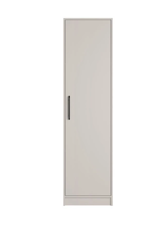 Kleiderschrank Caspe 50 cm beige modernes Design ABS-Finish und Aluminiumgriffe