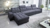 Ecksofa mit Schlaffunktion Luigi XII graphit linke Seite stilvolles Ecksofa für das Wohnzimmer in einer minimalistischen und eleganten Ausführung