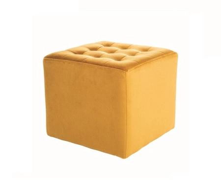 Lori Pouffe 39 cm gelb idealer Hocker schmutz- und kratzfest Sitzpouffe mit bequemer Sitzfläche zart gesteppt