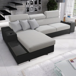 Ecksofa mit Schlaffunktion Provo grau Esche / schwarz links Ecksofa mit Bettzeugablage und Funktionserweiterung