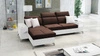 Ecksofa mit Schlaffunktion Elgin braun/weiß linkes Ecksofa mit verstellbaren Kopfstützen praktische Schubladen in Möbelseiten