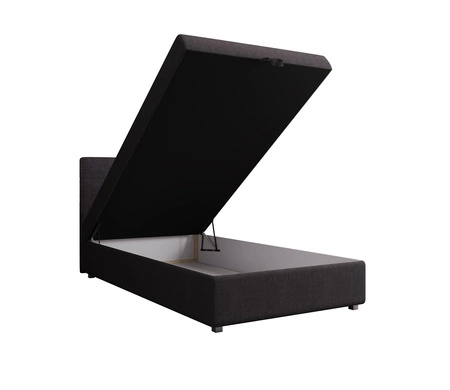 Boxspringbett Flint 90x200 graphit im modernen skandinavischen Stil mit gepolstertem Kopfteil Bett mit Staukasten