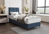 Boxspringbett Irvine 90x200 blau Stilvolles Bett mit Bettzeugablage und hohem Kopfteil besticht durch sein elegantes Design