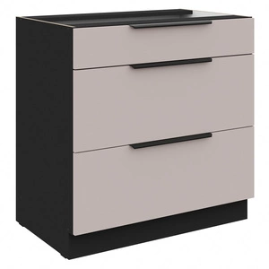 Stehender Küchenschrank mit Schubladen Tarraco 80 D 3S BB Metallkantengriff feuchtigkeits- und beschädigungsbeständiger Schrank