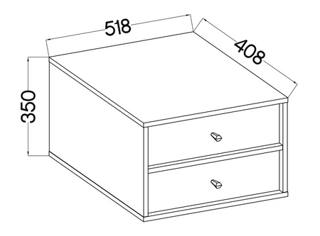 Hängende Nachttisch Kioto IV schwarz Graphit mit Schubladen ideal Schlafzimmer Schrank mit subtilen Finish Metall Gold Griffe