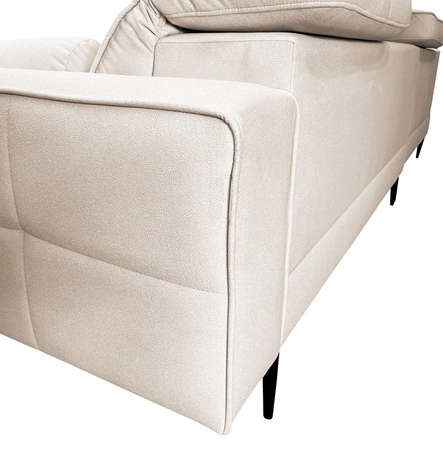 Ecksofa Samos beige links modernes Design einfach und stilvoll Körper zu jedem Interieur Design verstellbare Kopfstützen passen