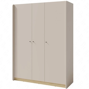 Kleiderschrank Olivio 145 cm sandbeige/geölte Eiche modernes Design schwarze Griffe ABS-Finish